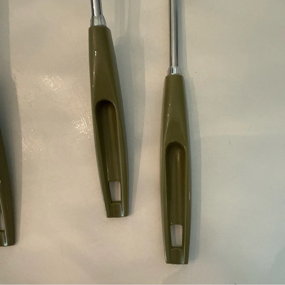 4 Vintage Ekco Cooking Utensils Avocado Green Awesome Condition!